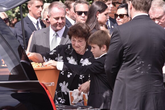 Des membres de la famille - Russell Crowe aux obsèques de son cousin Martin Crowe, décédé à l'âge de 53 ans, à Auckland en Nouvelle-Zélande, le 11 mars 2016.