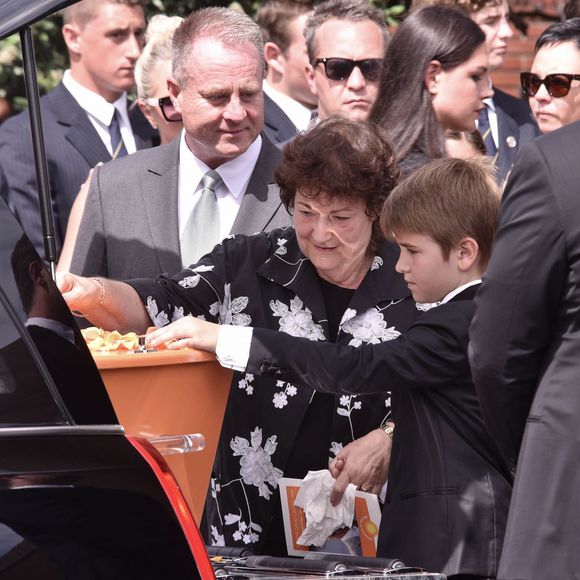 Des membres de la famille - Russell Crowe aux obsèques de son cousin Martin Crowe, décédé à l'âge de 53 ans, à Auckland en Nouvelle-Zélande, le 11 mars 2016.
