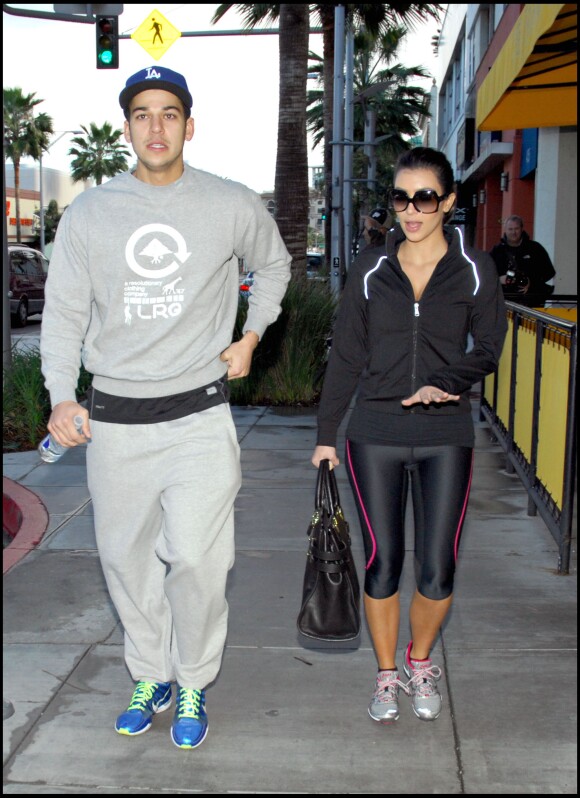 Kim Kardashian et son frère Robert Kardashian JR. le .09/02/2009 - Los Angeles