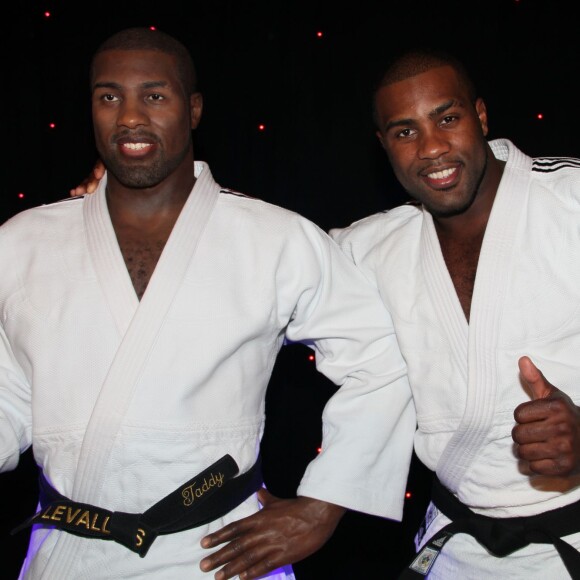 Teddy Riner inaugure sa statue de cire au musee Grevin, le 11/02/2013 - Paris