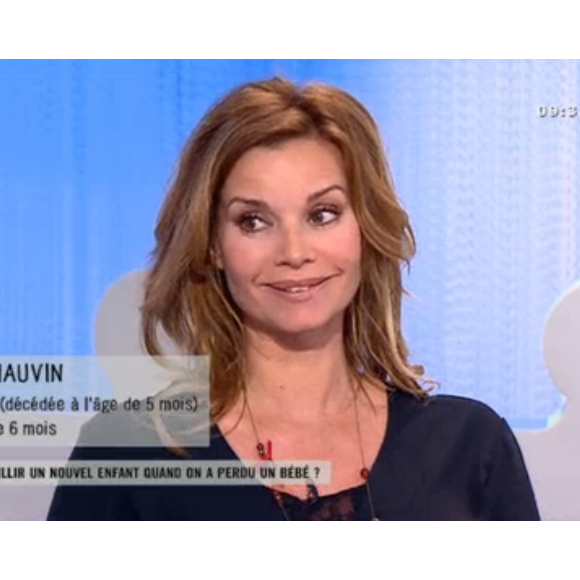 La comédienne Ingrid Chauvin, enceinte, invitée des Maternelles, le lundi 14/03/16, sur France 5