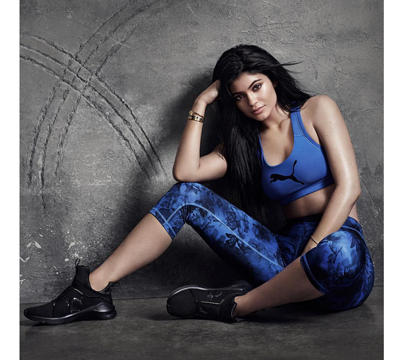 Kylie Jenner dévoile une première image de sa collaboration avec la marque PUMA. Photo publiée sur Instagram, le 13 mars 2016.