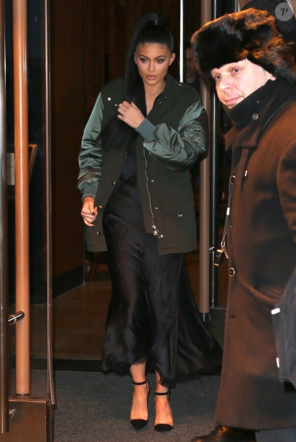 Kylie Jenner à la sortie de son hôtel à New York, le 13 février 2016