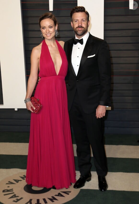 Olivia Wilde et son compagnon Jason Sudeikis - People à la soirée "Vanity Fair Oscar Party" après la 88e cérémonie des Oscars à Hollywood, le 28 février 2016