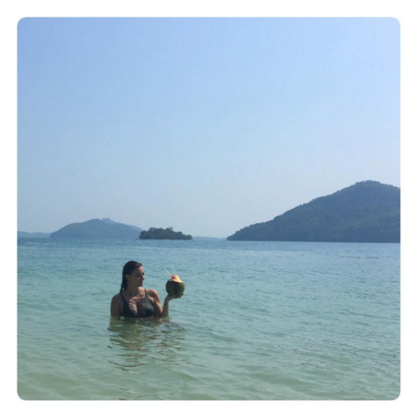 Rachel Legrain-Trapani et son mari le footballeur Aurélien Capoue en voyage en Thaïlande. Février-mars 2016.