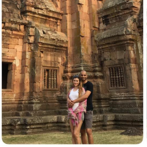 Rachel Legrain-Trapani et son mari le footballeur Aurélien Capoue en amoureux en Thaïlande. Février-mars 2016.