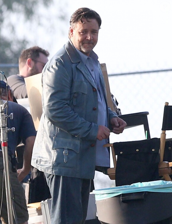 Russell Crowe - Tournage du film "The Nice Guys" à Los Angeles, le 4 février 2015.