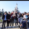 Jade Foret, ses trois enfants, Liva (3 ans), Mila (2 ans) et Nolan (2 mois) à Disneyland Paris pour l'anniversaire de Mila. Mars 2016.