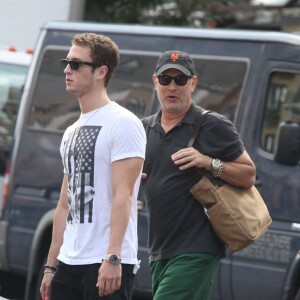 Tom Hanks et Chet Hanks à Soho, New York City, le 27 juillet 2012.