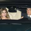Tom Hanks et sa femme Rita Wilson arrivant au mariage de Liberty Ross et Jimmy Iovine, le jour de la Saint Valentin, à Beverly Hills, le 14 février 2016.
