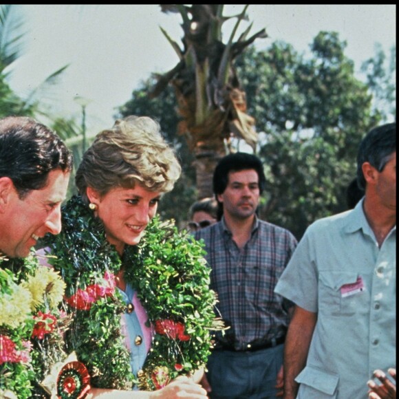 La princesse Diana (Lady Di) et le prince Charles en visite officielle en Inde le 12 février 1992.