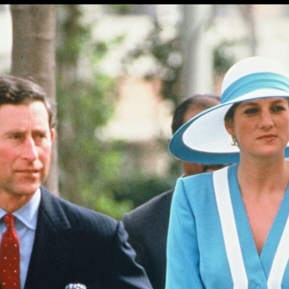La princesse Diana (Lady Di) et le prince Charles en visite officielle en Inde le 12 février 1992.