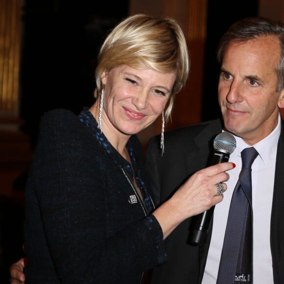 Exclusif - Maïtena Biraben et Bernard de la Villardière - Soirée annuelle de la FIDH (Fédération Internationale des Droits de l'homme) et 65e anniversaire de la Déclaration universelle des Droits de l'Homme à l'Hotel de Ville de Paris le 10 decembre 2013.