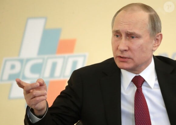 Le président russe Vladimir Poutine lors du congrès de l'union russe des industriels et des entrepreneurs à Moscou, le 24 mars 2016