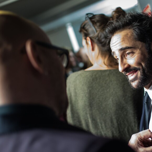 Exclusif - Florent Peyre et Pascal Obispo - Backstage de l'enregistrement de l'émission "Tous au Lido pour le Sidaction", qui sera diffusée le 2 avril sur France 2, à Paris. Le 21 mars 2016 © Moreau-Jacovides / Bestimage