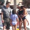 Exclusif - Halle Berry et Olivier Martinez en vacances avec leur fils Maceo et Nahla (fille de Halle Berry et Gabriel Aubry) sur une plage au Mexique, le 23 mars 2016.