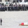 Hommage national à Alain Decaux lors de ses obsèques à l'Hôtel national des Invalides à Paris le 4 avril 2016. © Cyril Moreau/Bestimage