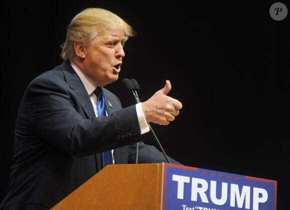 Donald Trump en meeting à Manchester dans le New Hampshire le 8 février 2016.