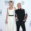 Ellen DeGeneres et sa femme Portia de Rossi aux People Choice Awards 2016 à Los Angeles le 6 janvier 2015.