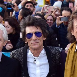 Charlie Watts, Ronnie Wood, Mick Jagger, Keith Richards au vernissage de l'exposition "Exhibitionism" consacrée aux Rolling Stones à la Saatchi Gallery de Londres, le 4 avril 2016. © Nils Jorgensen/i-Images/Zuma Press/Bestimage