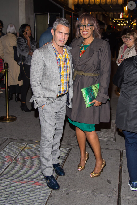 Andy Cohen et Gayle King arrivent au Diamond Horseshoe pour assister à la soirée de sortie du livre "NAOMI" par Naomi Campbell. New York, le 7 avril 2016.