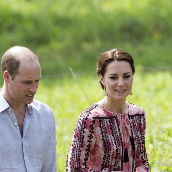 Le duc et la duchesse de Cambridge ont eu la chance de participer au nourrissage de deux éléphanteaux et un bébé rhinocéros le 13 avril 2016 dans un centre de sauvegarde et de réhabilitation des animaux sauvages dans le parc Kaziranga, dans l'Etat d'Assam, au 4e jour de leur visite officielle en Inde.