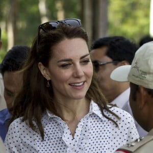 Kate Middleton et le prince William ont fait un safari dans le parc Kazirangza dans l'Etat d'Assam, le 13 avril 2016, et ont rencontré des rangers pour évoquer la lutte contre le braconnage, au quatrième jour de leur tournée officielle en Inde. Les trente dernières minutes du safari se sont déroulées sans les médias et Catherine a pu s'adonner à sa passion pour la photographie.