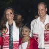 Kate Middleton et le prince William ont participé dans la soirée du 12 avril 2016 au festival Bihu au Diphlu River Lodge dans le parc national Kaziranga, dans l'Etat d'Assam, au troisième jour de leur tournée officielle en Inde.