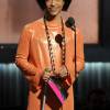 Prince sur la scène lors de la 57e cérémonie des Grammy Awards à Los Angeles, le 8 février 2015
