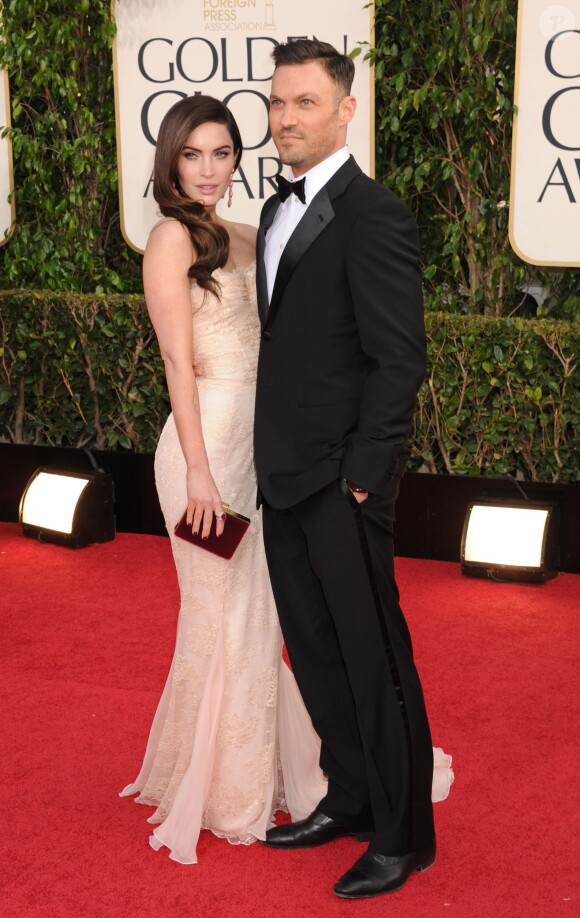 Megan Fox, Brian Austin Green à la 70eme soiree des Golden Globe Awards a Beverly Hills le 13 janvier 2013.
