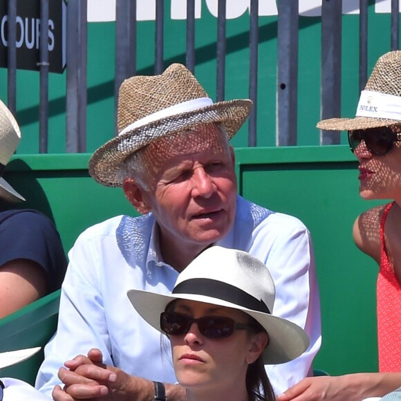 Patrick Poivre d'Arvor au Monte-Carlo Country Club lors des demi-finales du Monte-Carlo Rolex Masters, le 16 avril 2016 à Roquebrune-Cap-Martin © Bruno Bebert / Bestimage