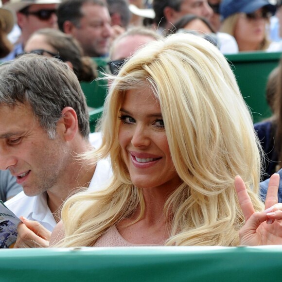Victoria Silvstedt au Monte-Carlo Country Club lors de la finale du Monte-Carlo Rolex Masters 2016 entre Rafael Nadal et Gaël Monfils, le 17 avril 2016 à Roquebrune-Cap-Martin © Bruno Bebert/Bestimage