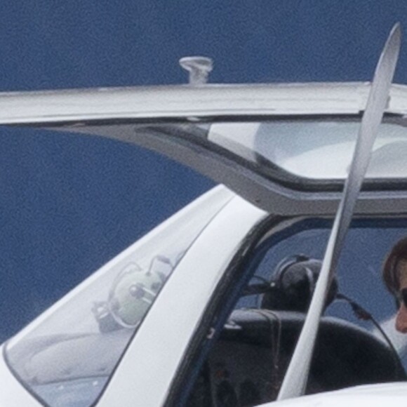 Exclusif - Tom Cruise lors du tournage du film "Mena" à La Nouvelle-Orléans, 5 mois après le crash d'un petit avion, ayant coûté la vie à 2 personnes en Colombie. Le 3 février 2016 © CPA / Best