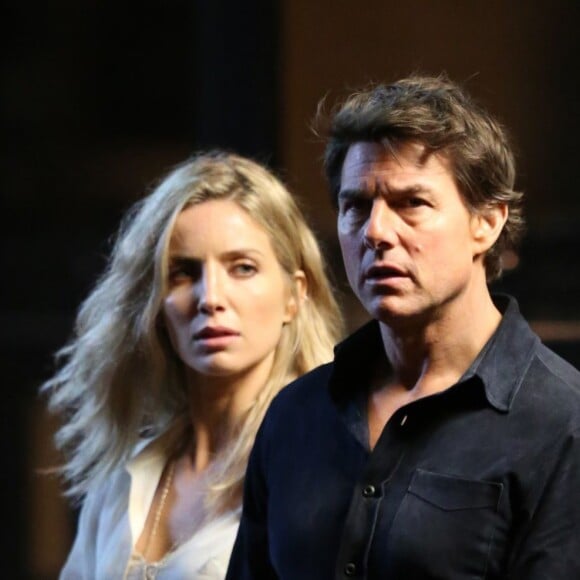 Tom Cruise et Annabelle Wallis sur le tournage de The Mummy à Londres, le 6 avril 2016