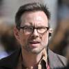 Exclusif - Christian Slater sur le tournage de la série TV "Mr Robot" à New York. Le 11 mars 2016