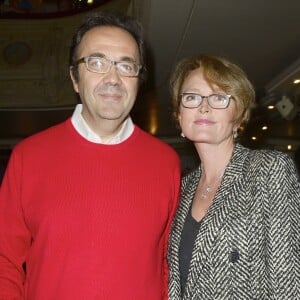 Frédéric Salat-Baroux et Claude Chirac au Musée Grévin à Paris le 12 octobre 2014