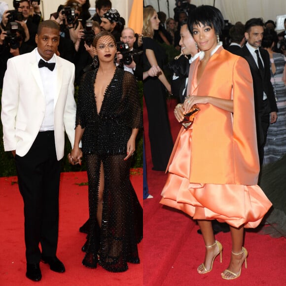 Jay Z, Beyoncé et Solange Knowles au MET Gala 2014.