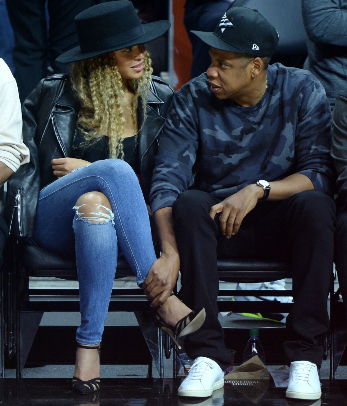 Photo : Beyoncé et Jay Z au Staples Center à Los Angeles, le 3 mars ...