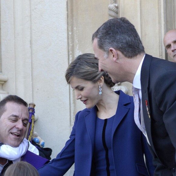 Le roi Felipe IV et la reine Letizia d'Espagne remettaient le 23 avril 2016 à l'Université Alcala de Henares à Madrid le prix de littérature Miguel de Cervantes 2015 à l'écrivain mexicain Fernando del Paso.