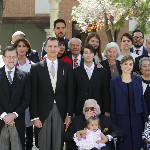 Le roi Felipe IV et la reine Letizia d'Espagne remettaient le 23 avril 2016 à l'Université Alcala de Henares à Madrid le prix de littérature Miguel de Cervantes 2015 à l'écrivain mexicain Fernando del Paso.