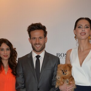 Mélanie Bernier, Yohan Cabaye et Frédérique Bel - Rencontre avec Yohan Cabaye, nouvel ambassadeur du parfum Boss "Bottled Unlimited" à Paris, le 27 avril 2016. © Veeren/Bestimage