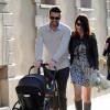 Gianluigi Buffon, sa femme Ilaria D'Amico et leur fils Leopoldo à Milan, le 27 avril 2016.
