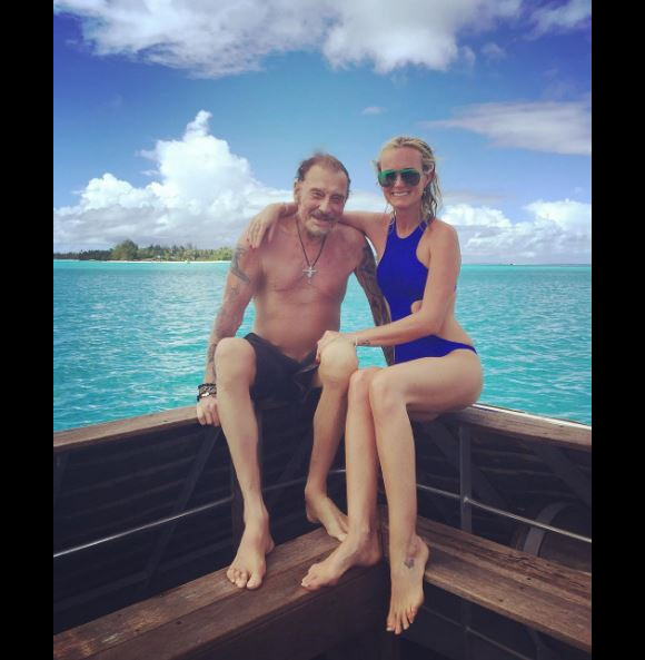 Johnny Hallyday et sa femme Laeticia à Bora Bora, Instagram avril 2016