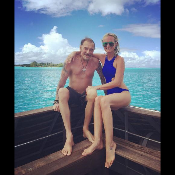 Johnny Hallyday et sa femme Laeticia à Bora Bora, Instagram avril 2016