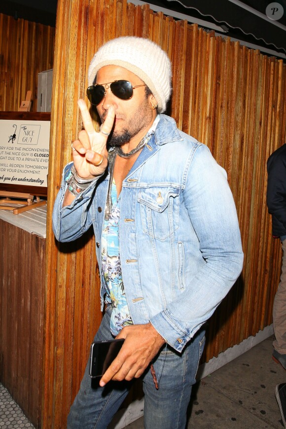 Lenny Kravitz arrive au Nice Guy à Los Angeles, le 28 avril 2016.
