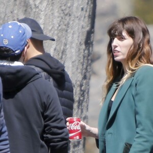 Exclusif - Lou Doillon sur le tournage d'une publicité pour Gucci à Central Park. New York, le 14 avril 2016.