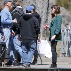 Exclusif - Lou Doillon sur le tournage d'une publicité pour Gucci à Central Park. New York, le 14 avril 2016.