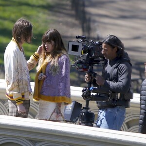 Exclusif - Lou Doillon sur le tournage d'une publicité pour Gucci à Central Park. New York, le 14 avril 2016.