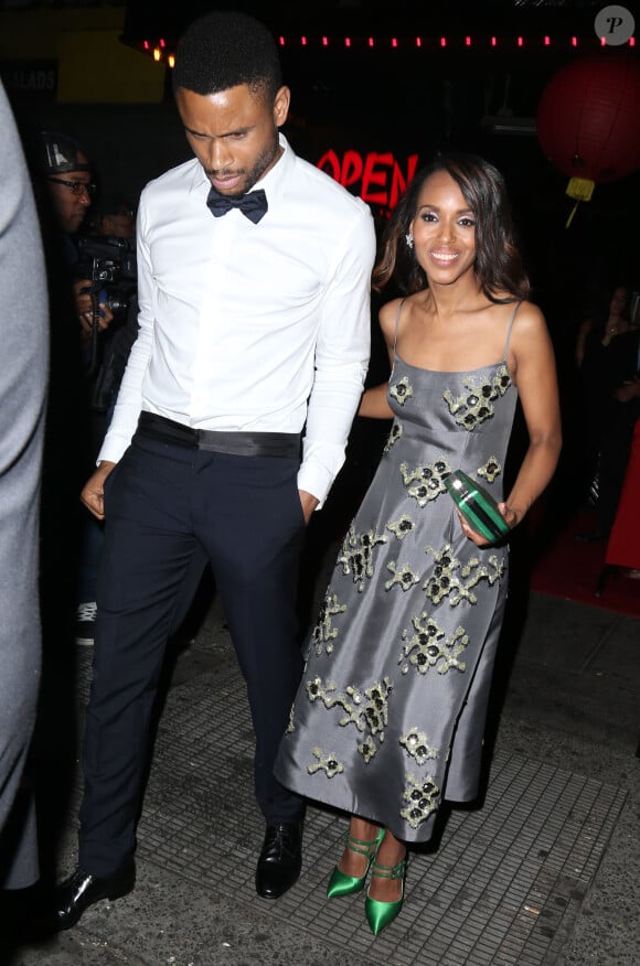 Kerry Washington et son mari Nnamdi Asomugha à l'after-party de la soirée Costume Institute Gala 2015 (Met Ball), organisée par Rihanna, à la boîte de nuit "Up & Down" à New York, le 4 mai 2015