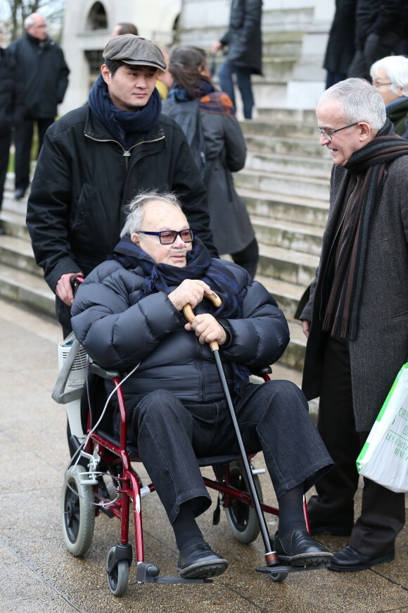Siné - Sortie des obsèques de François Cavanna au Père Lachaise à Paris. Le 6 février 2014